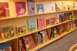 世界を知るへやの「IFLA絵本で世界を知ろうプログラム」の本の展示の写真