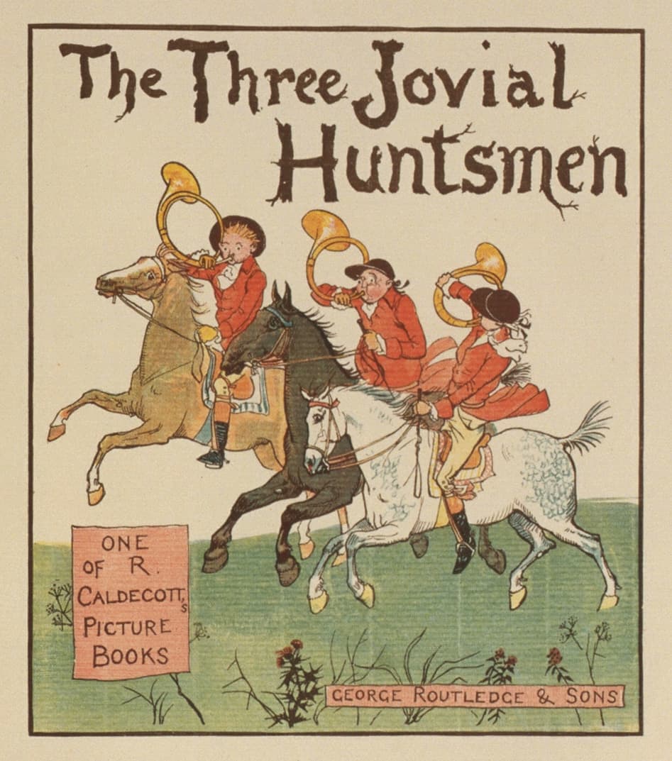 三人の陽気な狩人たちの表紙 (絵と歌の全集の151ページ)