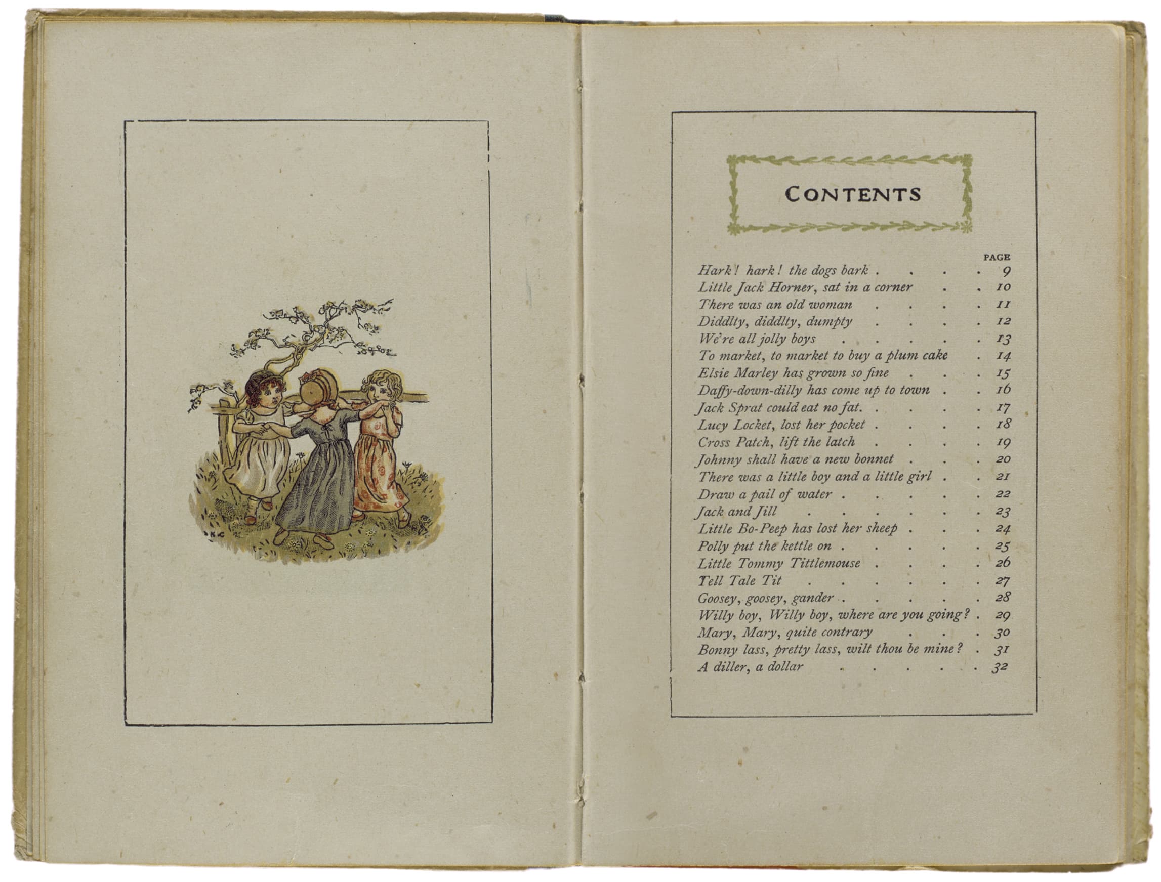 page 6-7 of Mother Goose, contents