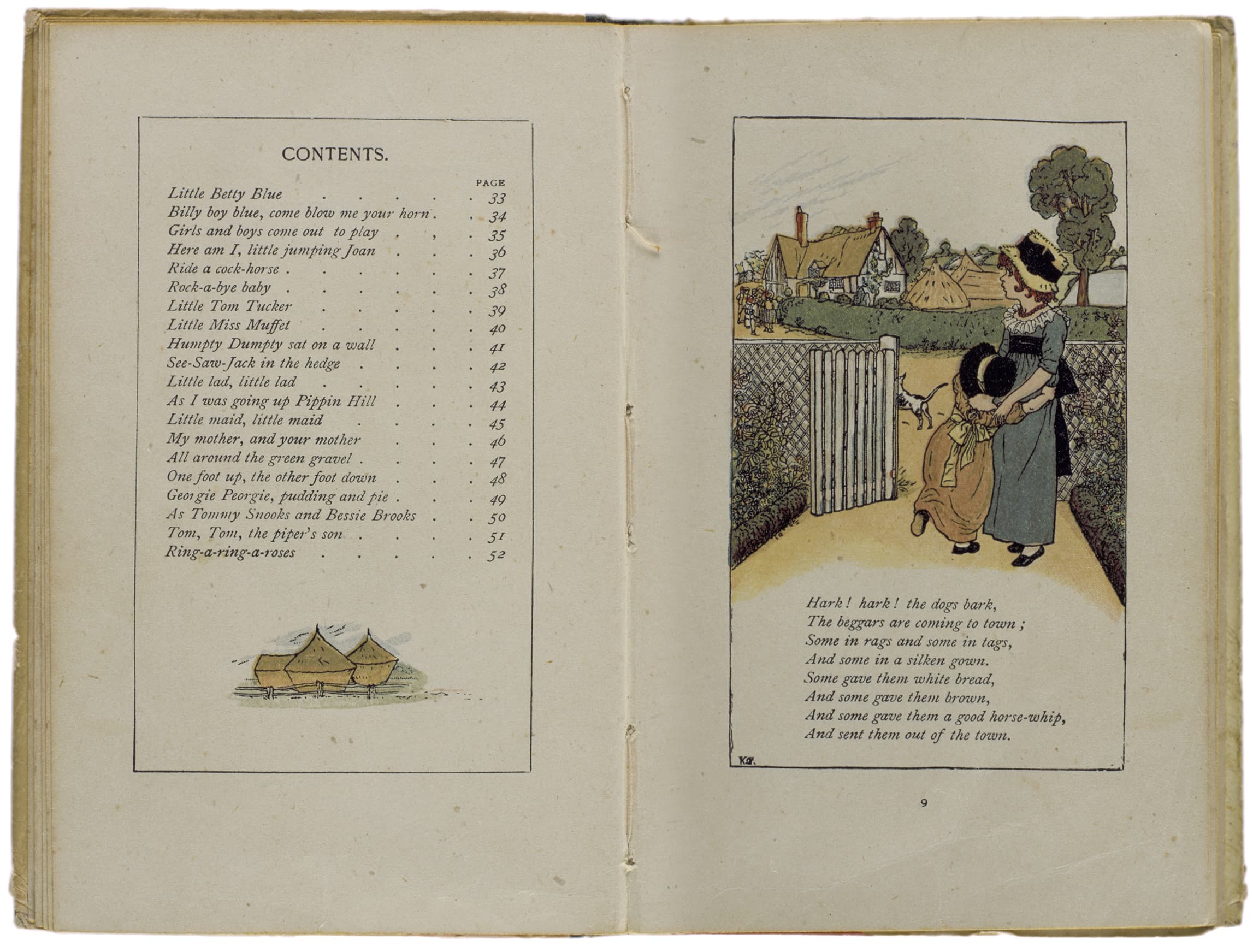 page 8-9 of Mother Goose, contents and main text