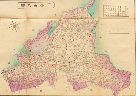 明治・大正時代コースの古地図